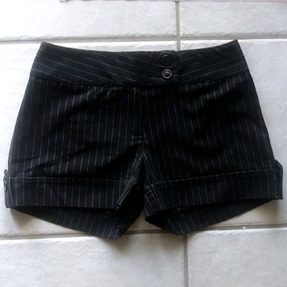 Spring Street Black and white striped shorts.